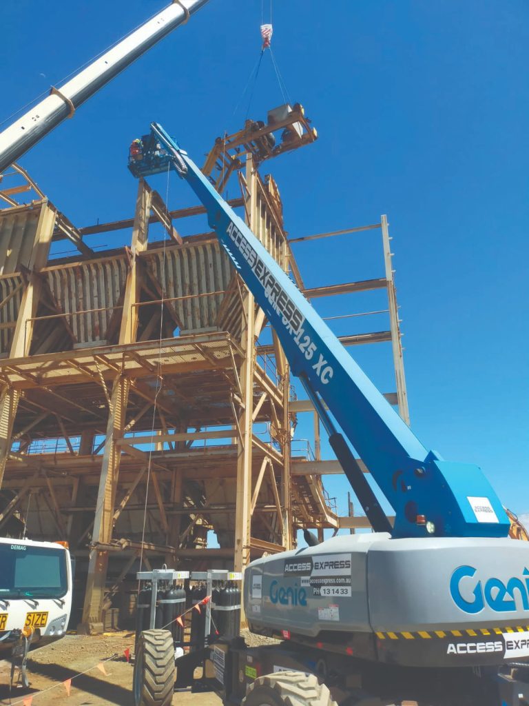 Access Express Genie Boom Lift Operating at Construction Site in Perth, WA
