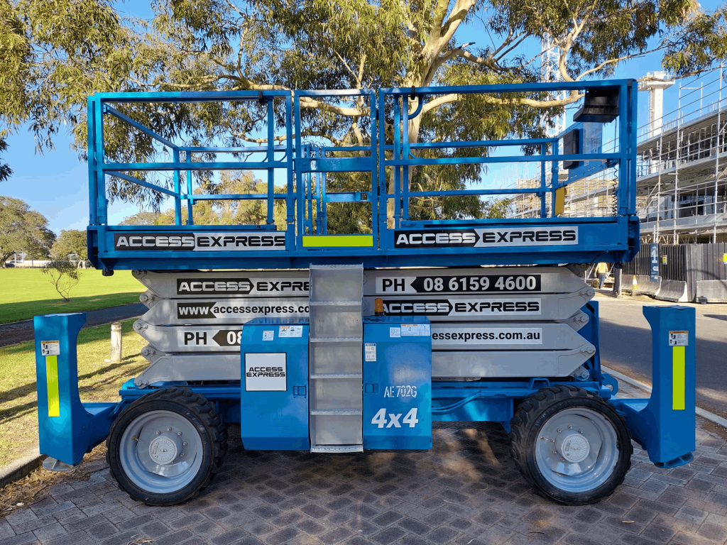 Access Express Genie Scissor Lift PX 4390 on Site on the Footpath